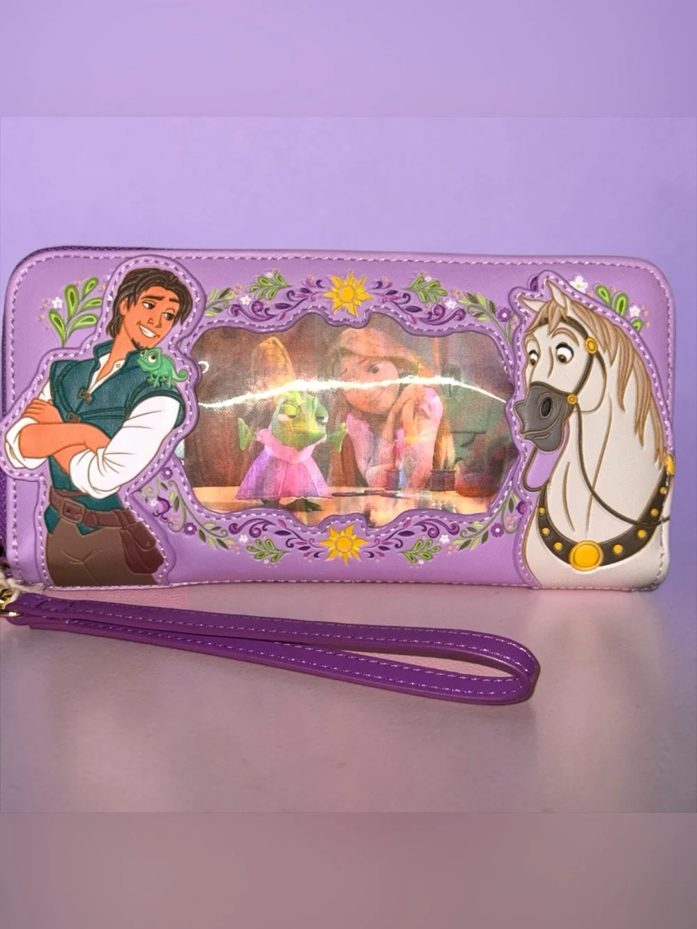 Loungefly Disney Tangled Princess Rapunzel Lenticular Wristlet Wallet